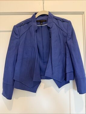 White House Black Market Cobalt Blue Open-Front Draped Blazer